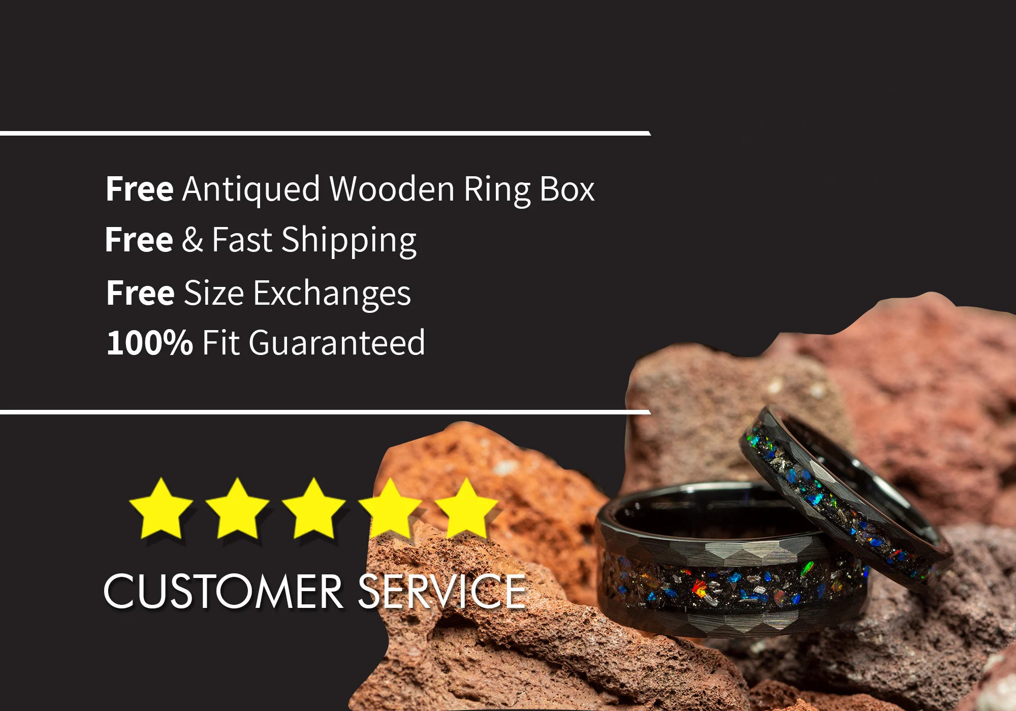 Moss Agate Women's Black Tungsten Wedding Ring - 4mm