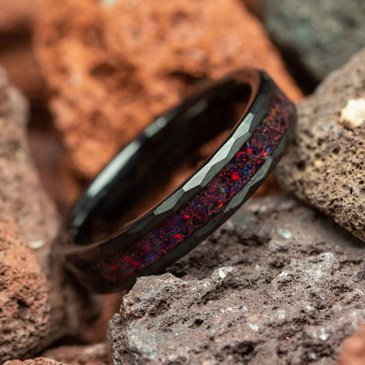 Unique_Wedding_ring_band_tungsten_carbide_meteoride_hammered_thor_resin_8MM_size_4mm_manly_junction_band_dinosaur_opal_meteorite_sandstone_galaxy_game_of_thrones_deer_antler_wood_gold_gunmetal_black_guitar_string_house_of_the_dragons_GOT_etsy_amazon_youtube_facebook_rings_gold_strip_mens_hand_shot_grip_box_antique_layout