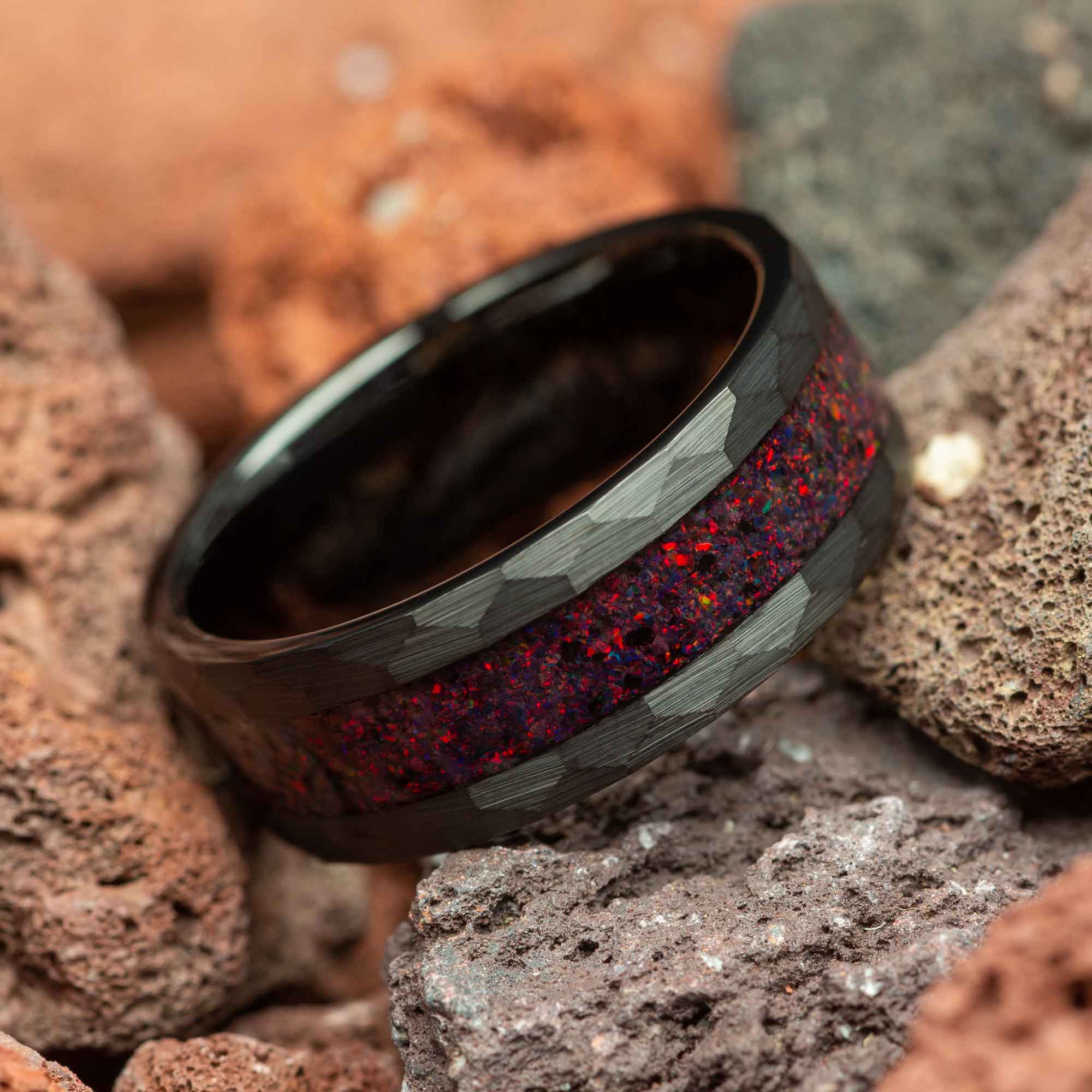 Unique_Wedding_ring_band_tungsten_carbide_meteoride_hammered_thor_resin_8MM_size_4mm_manly_junction_band_dinosaur_opal_meteorite_sandstone_galaxy_game_of_thrones_deer_antler_wood_gold_gunmetal_black_guitar_string_house_of_the_dragons_GOT_etsy_amazon_youtube_facebook_rings_gold_strip_mens_hand_shot_grip_box_antique_layout