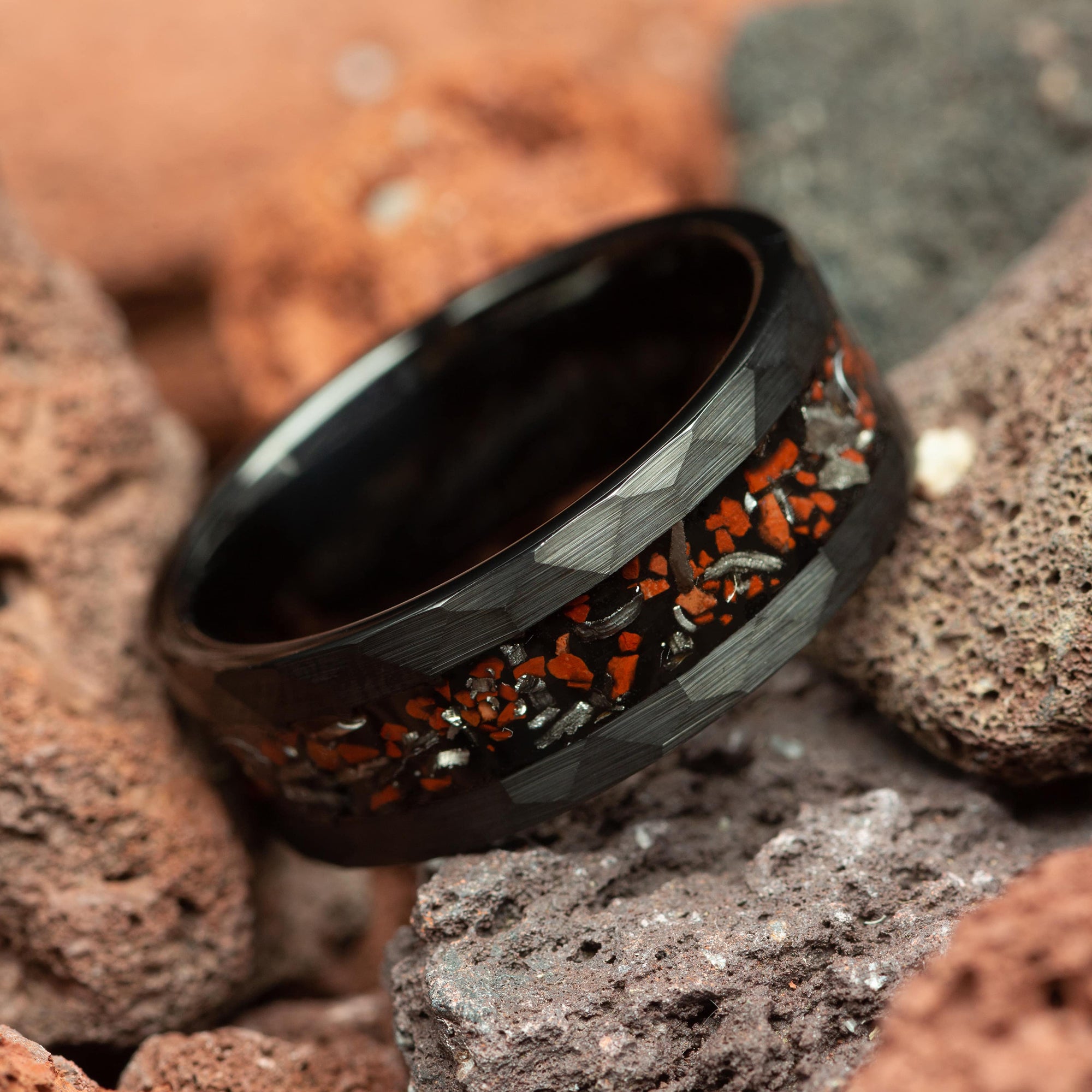 Unique_Wedding_ring_band_tungsten_carbide_meteoride_hammered_thor_resin_8MM_size_4mm_manly_junction_band_dinosaur_opal_meteorite_sandstone_galaxy_game_of_thrones_deer_antler_wood_gold_gunmetal_black_guitar_string_house_of_the_dragons_GOT_etsy_amazon_youtube_facebook_rings